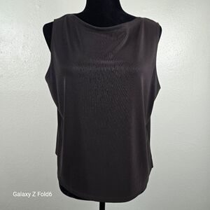 AGB XL Brown Sleeveless Tank Top Nylon Spandex Stretch Workwear‎ Layering